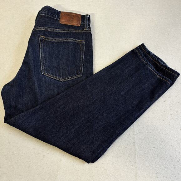 Lands End Jeans Mens 32x27 Square Rigger Blue Denim Coupe Classique Traditional - Picture 1 of 9